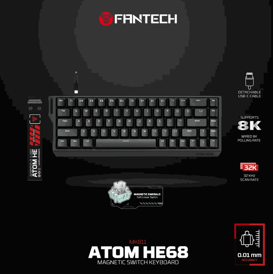 Teclado magnetico Fantech ATOM HE68